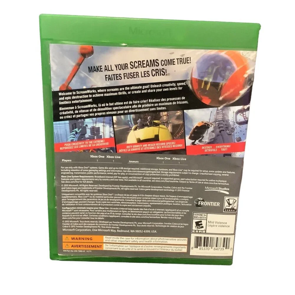 ScreamRide Xbox One Blu-ray Disc Microsoft Studios Mild Violence‎ Age 10+